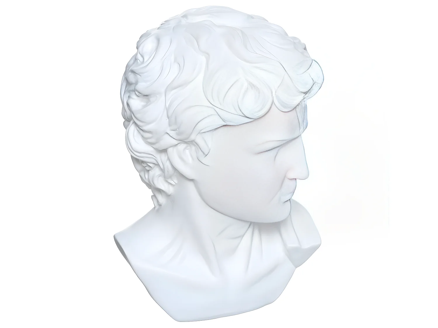 Statuette Déco "Tête César" 25cm Blanc