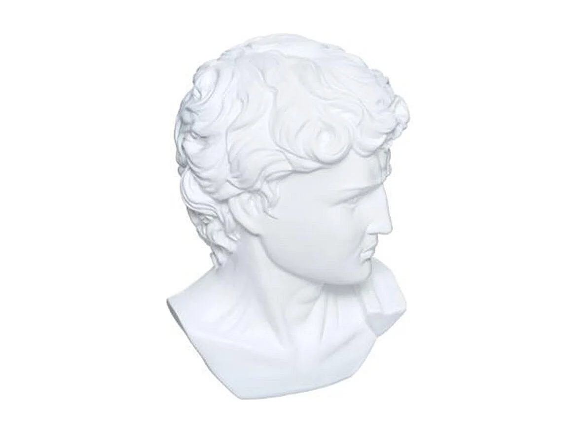 Statuette Déco "Tête César" 25cm Blanc