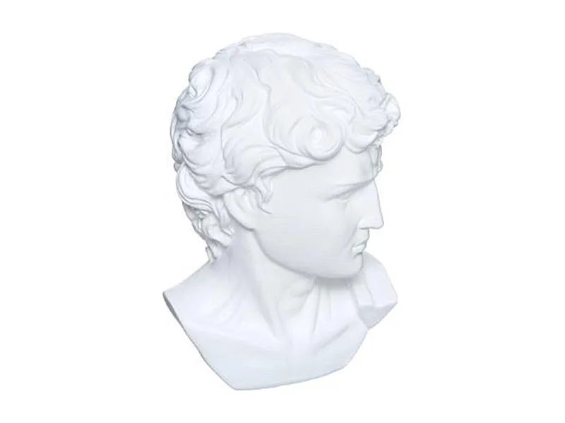 Statuette Déco "Tête César" 25cm Blanc