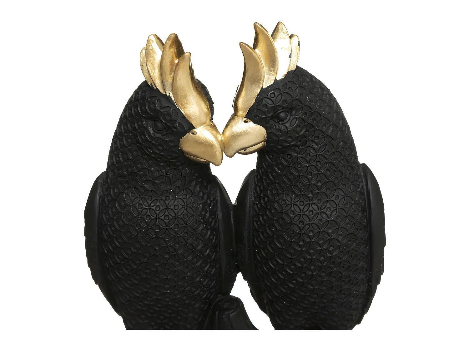 Statuette Déco Couple Oiseaux "Suite" 35cm Noir