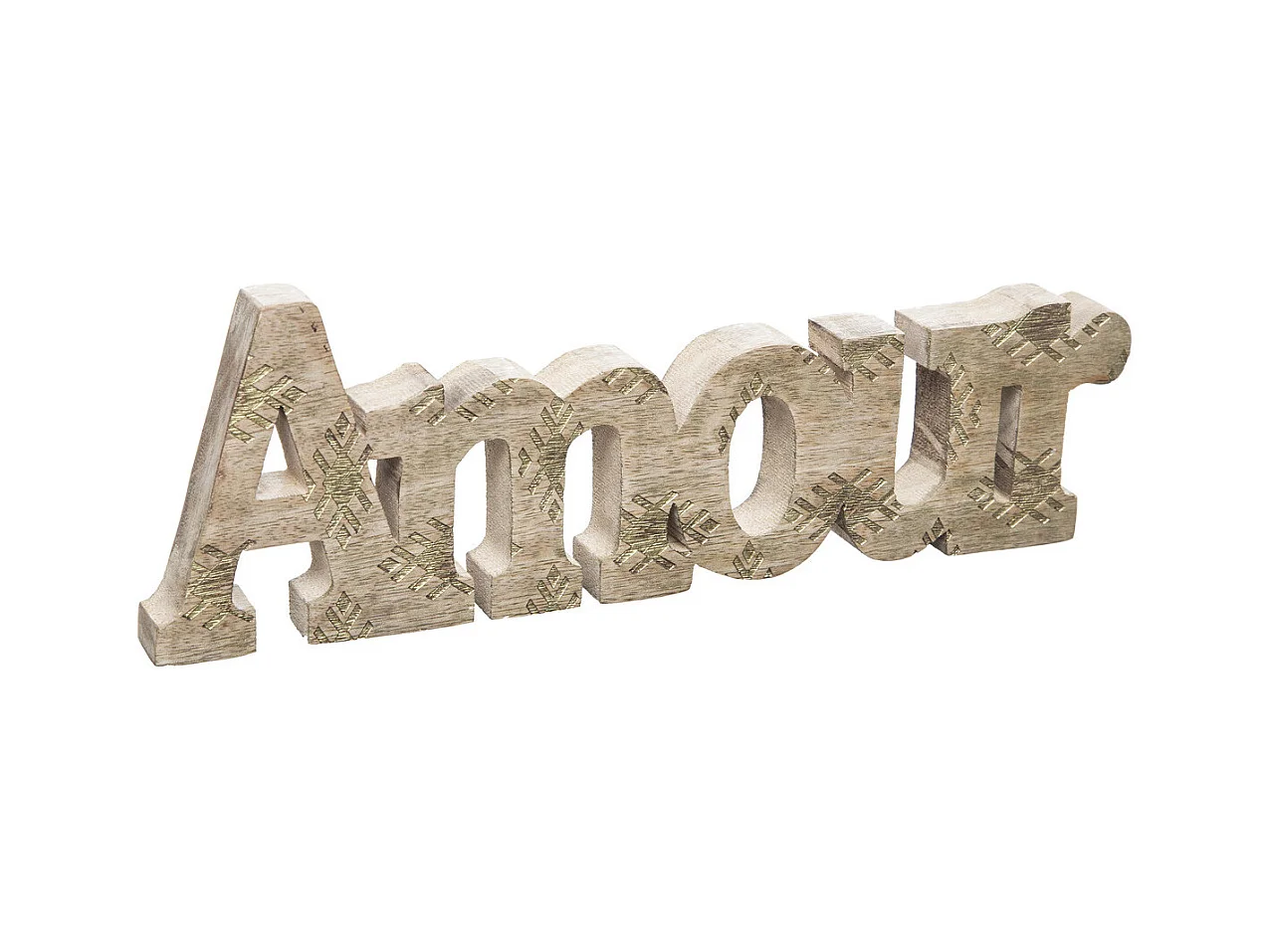 Mot à Poser Déco en Bois "Amour" 30cm Beige