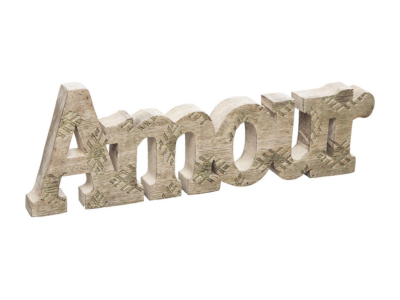 Mot à Poser Déco en Bois "Amour" 30cm Beige