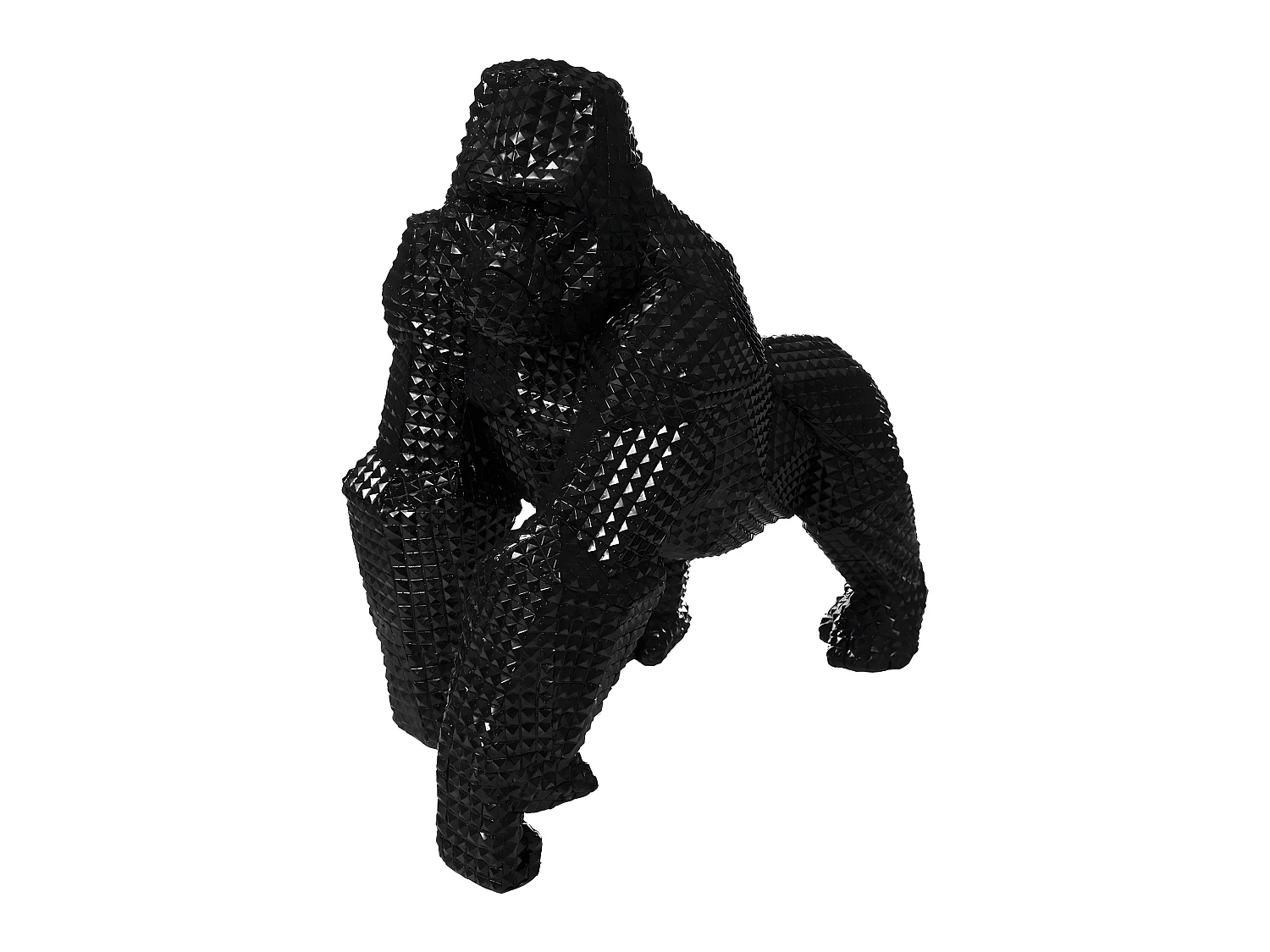 Objet déco Gorille en résine Noire façon Strass H 40 cm