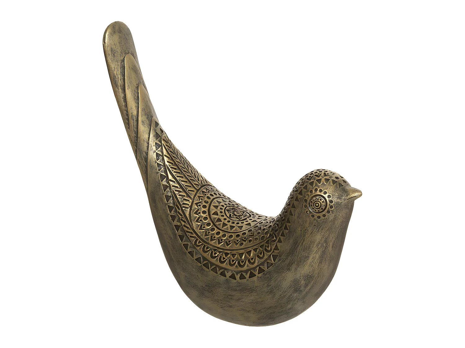 Statuette Déco Oiseau "Oasis" 17cm Or