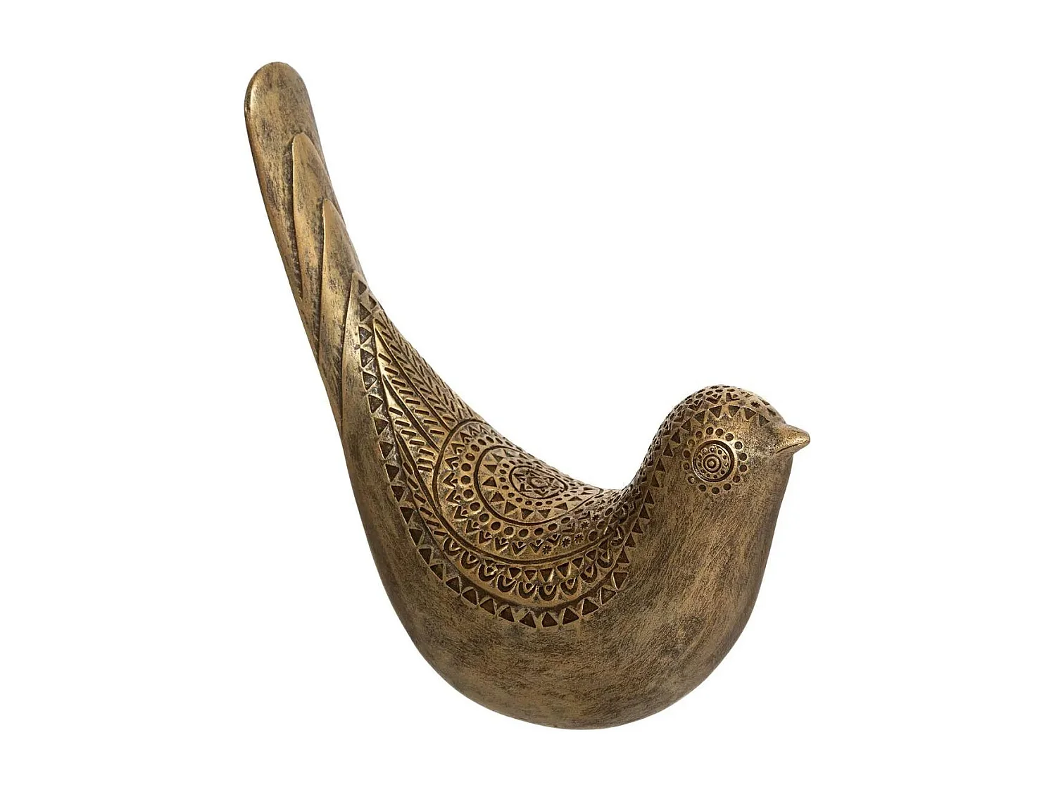 Statuette Déco Oiseau "Oasis" 17cm Or