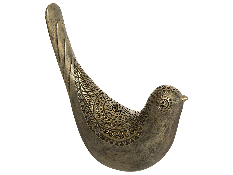 Statuette Déco Oiseau "Oasis" 17cm Or