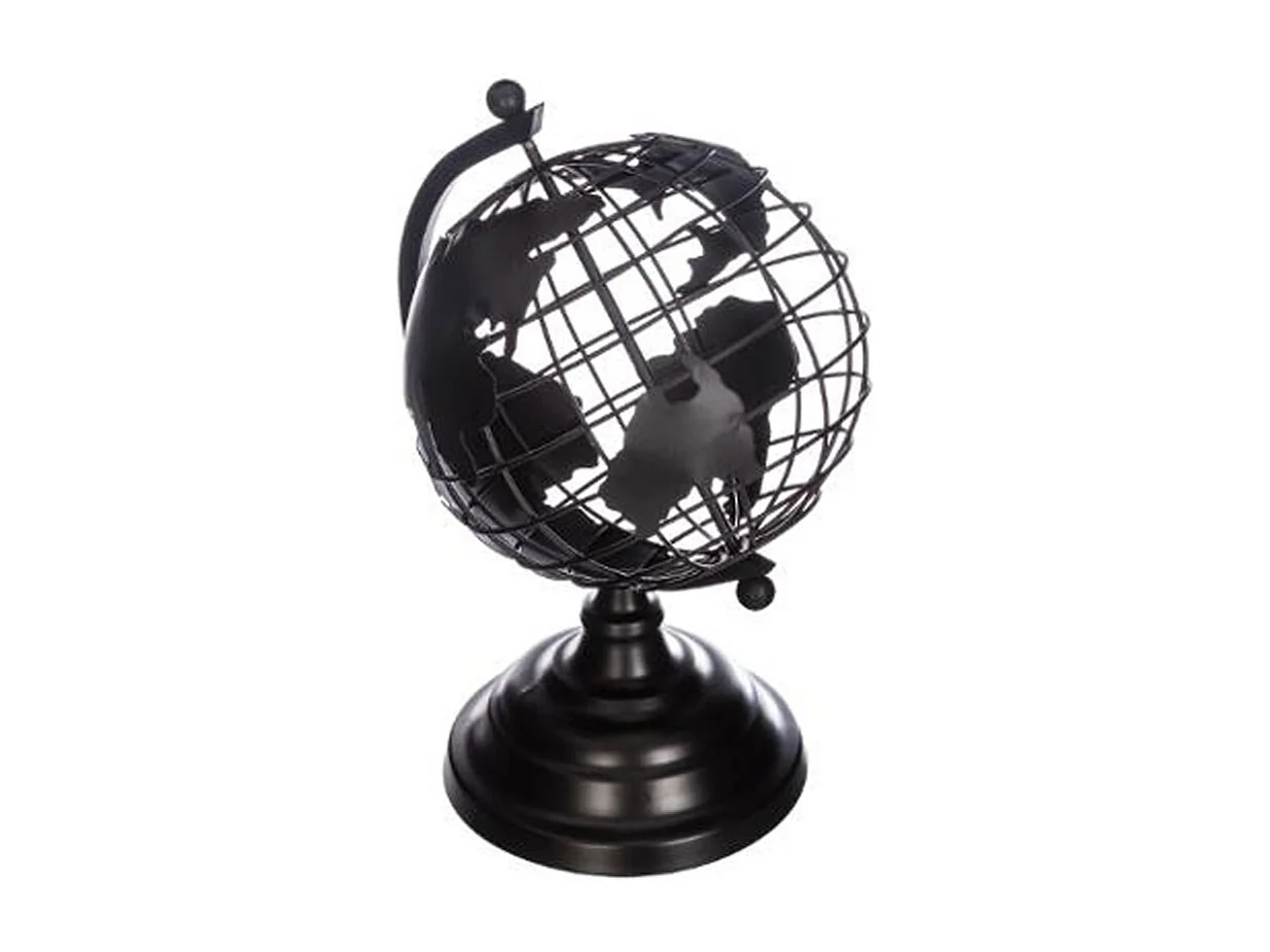 Décoration à Poser en Métal "Globe" 25cm Noir