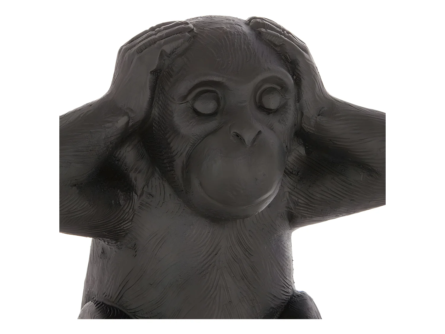 Lot de 3 Statues Singes "Sagesse" 24cm Noir