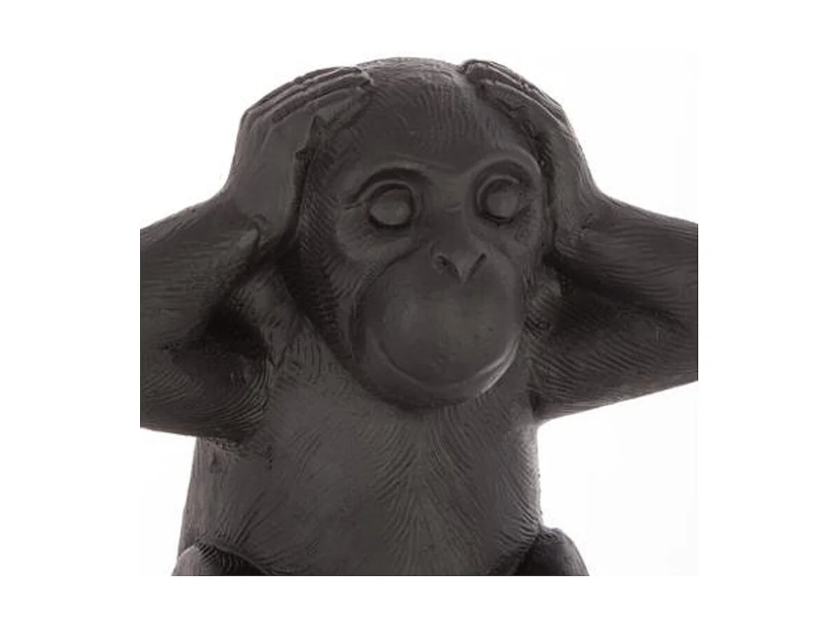 Lot de 3 Statues Singes "Sagesse" 24cm Noir