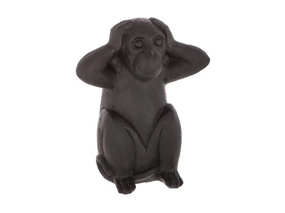 Lot de 3 Statues Singes "Sagesse" 24cm Noir