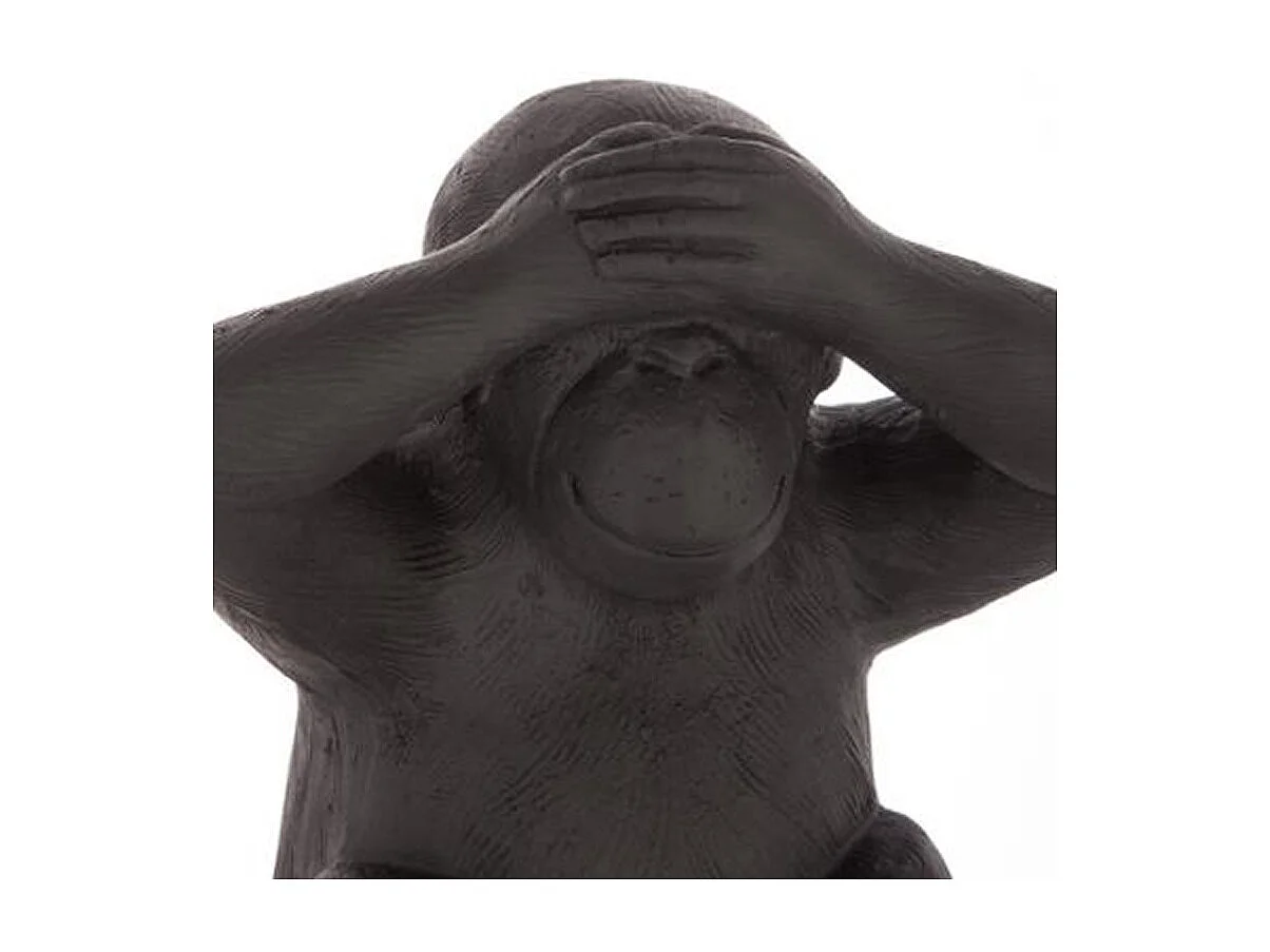 Lot de 3 Statues Singes "Sagesse" 24cm Noir