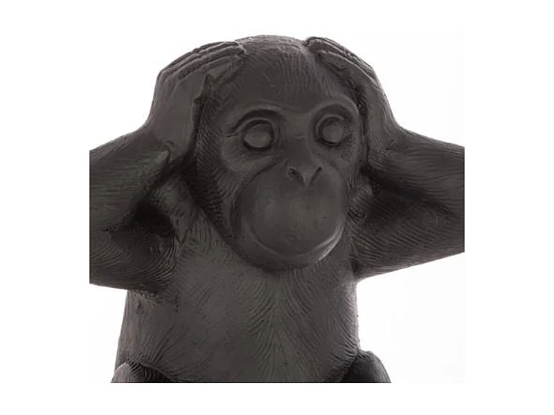 Lot de 3 Statues Singes "Sagesse" 24cm Noir