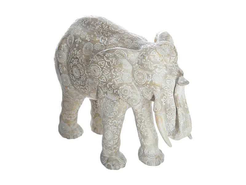 Statuette en Résine "Éléphant" 22cm Beige