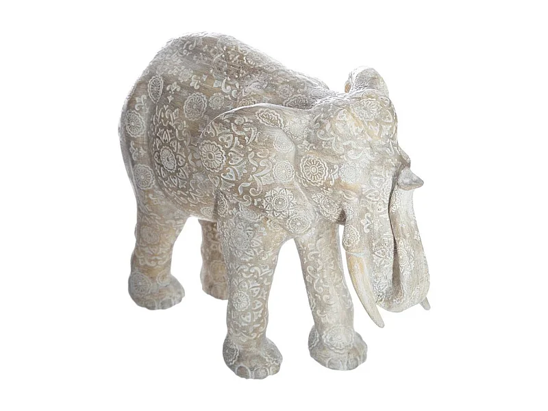 Statuette en Résine "Éléphant" 22cm Beige