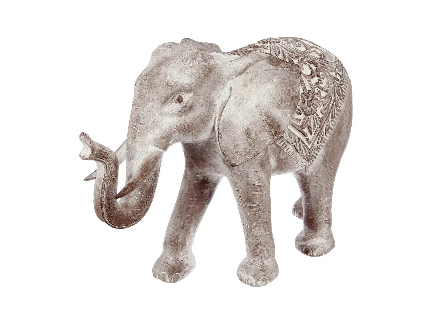 Statuette Déco "Éléphant Résine" 46cm Gris