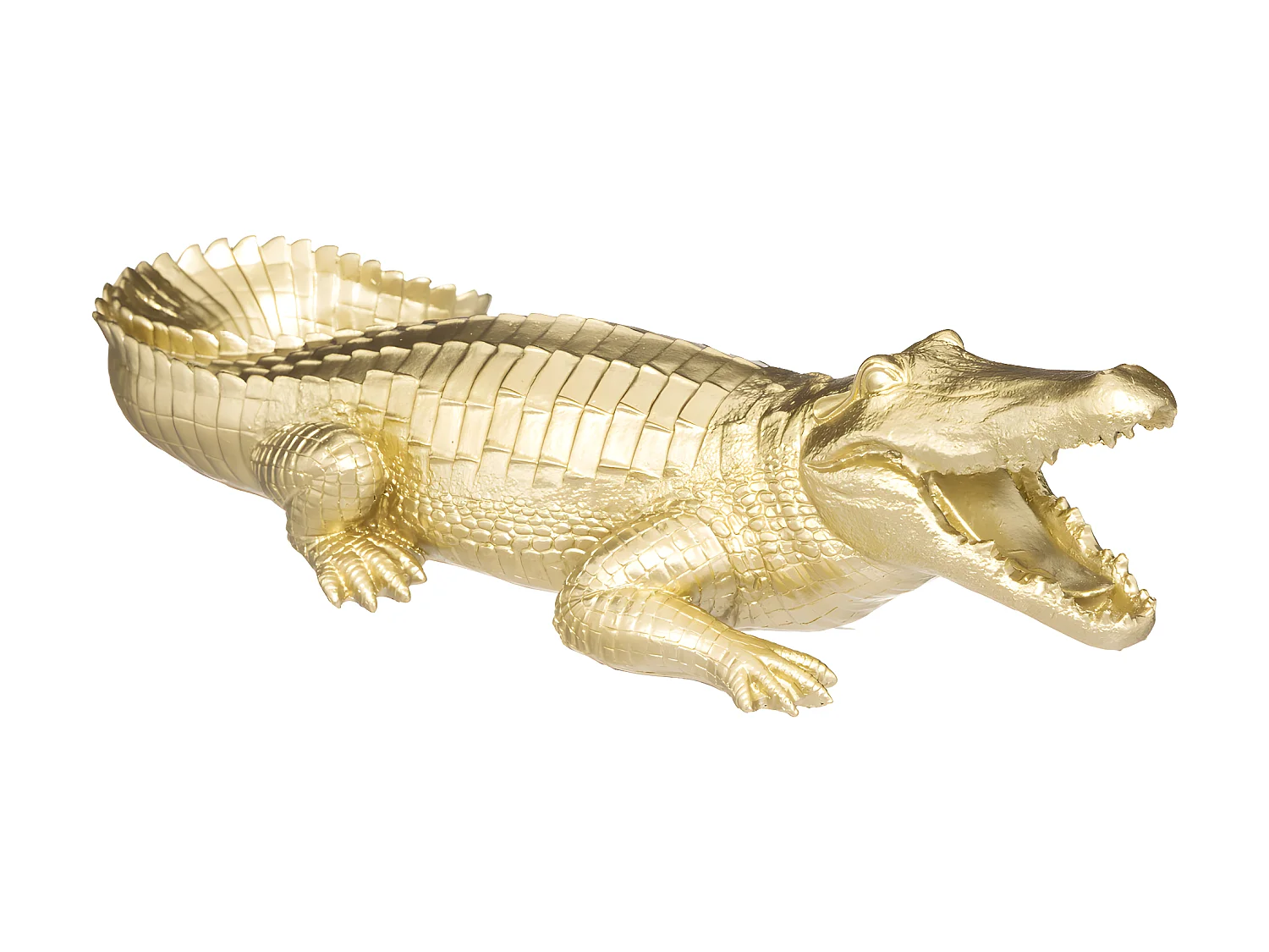 Statuette Déco "Crocodile Résine" 39cm Or