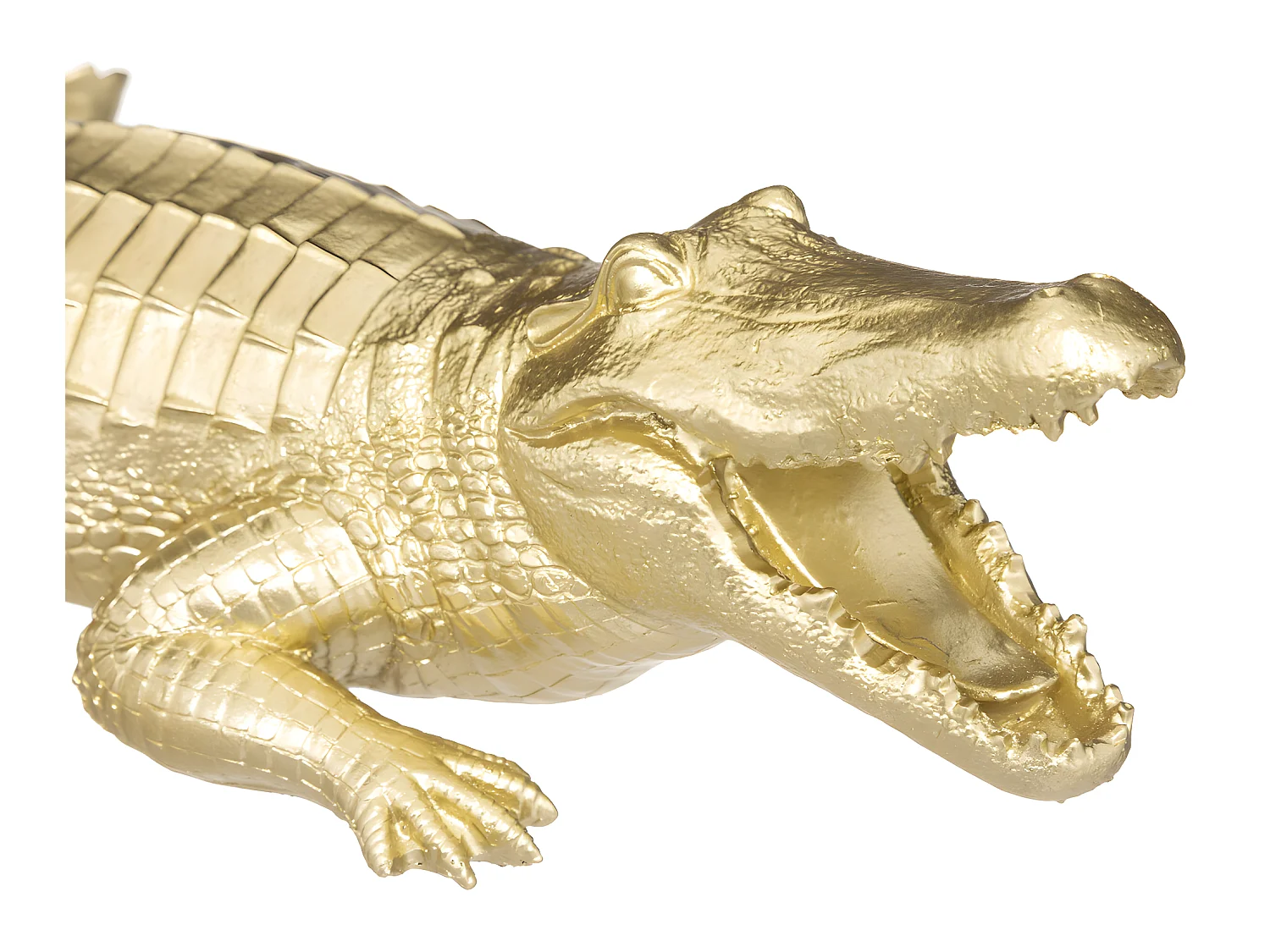 Statuette Déco "Crocodile Résine" 39cm Or