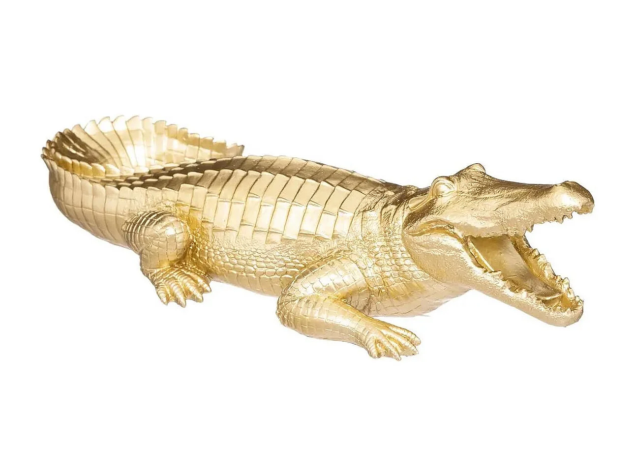 Statuette Déco "Crocodile Résine" 39cm Or