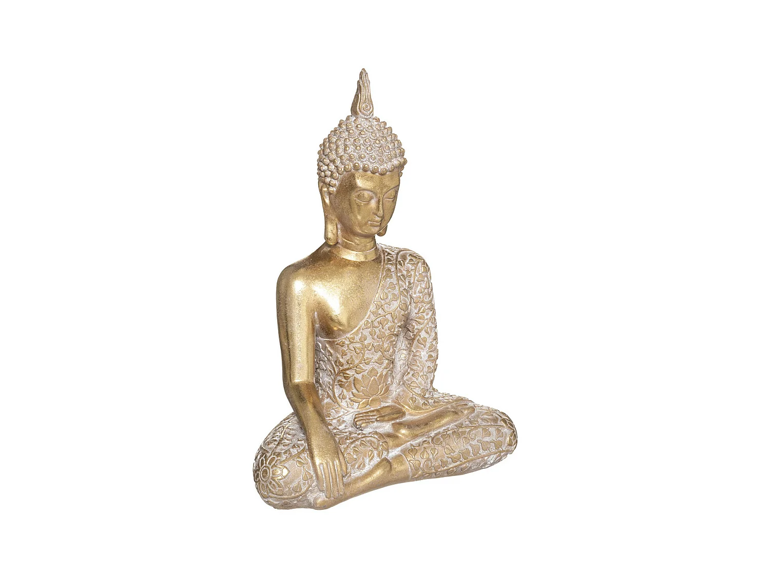 Objet décoratif  Bouddha Assis en résine dorée H 31 cm
