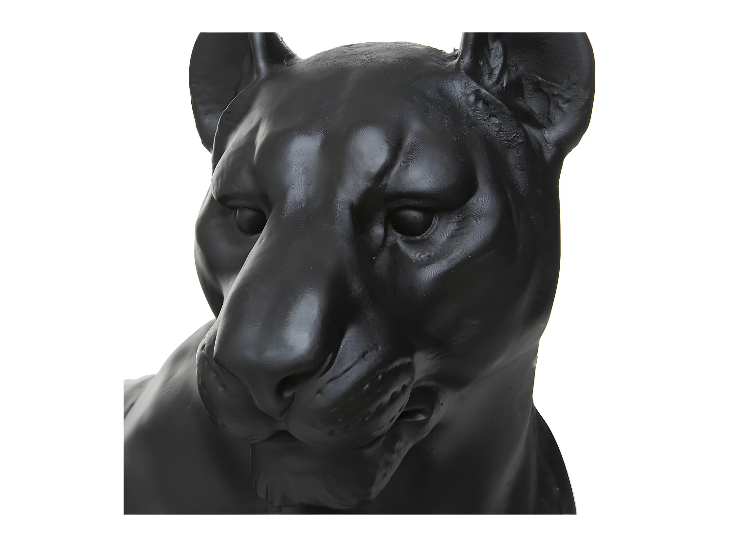 Statuette Déco "Léopard Couché" 80cm Noir