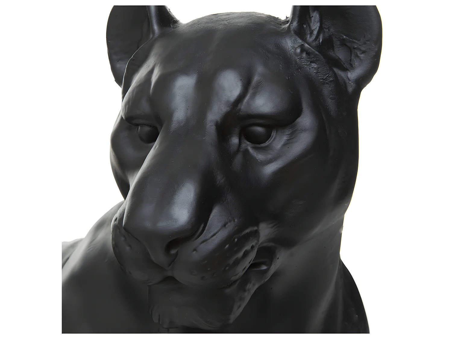 Statuette Déco "Léopard Couché" 80cm Noir