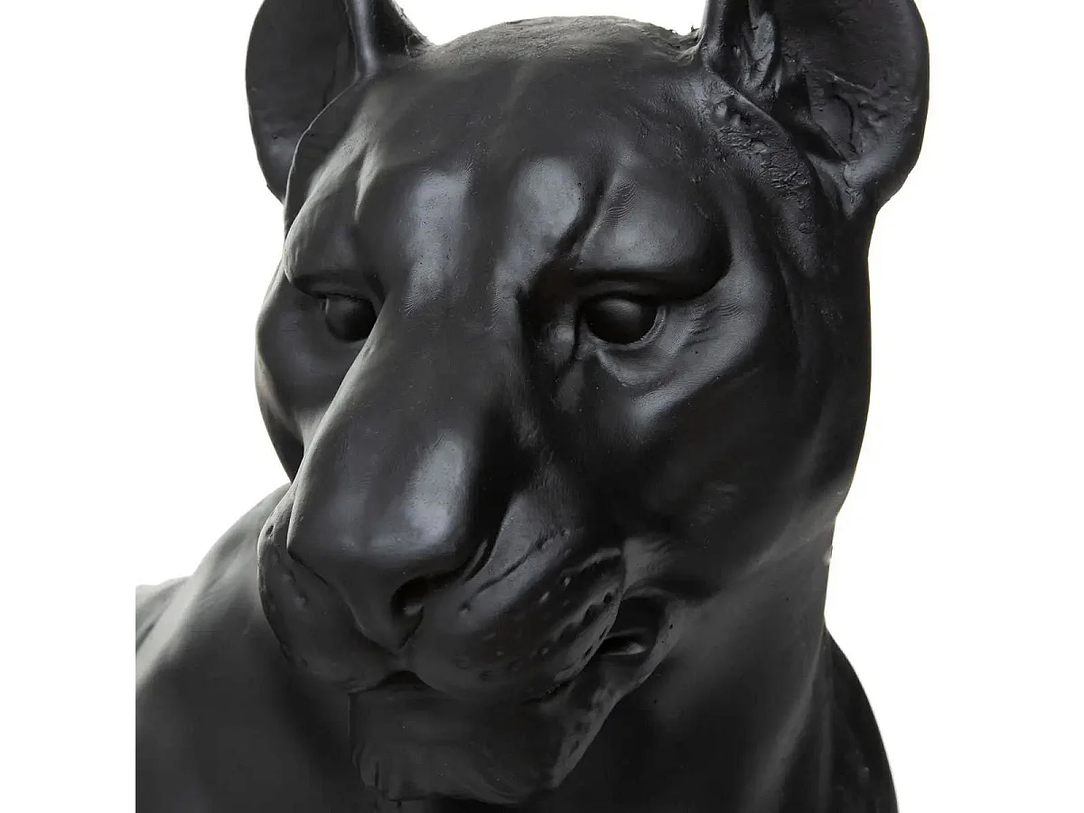 Statuette Déco "Léopard Couché" 80cm Noir