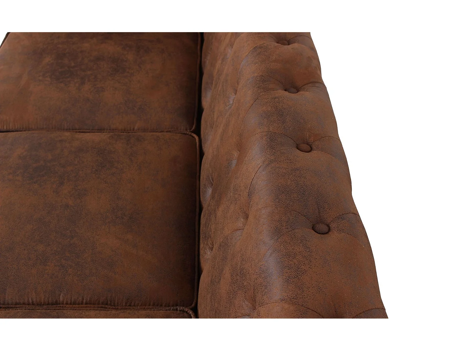 Canapé 3 Places "Chesterfield" 207cm Marron Vintage