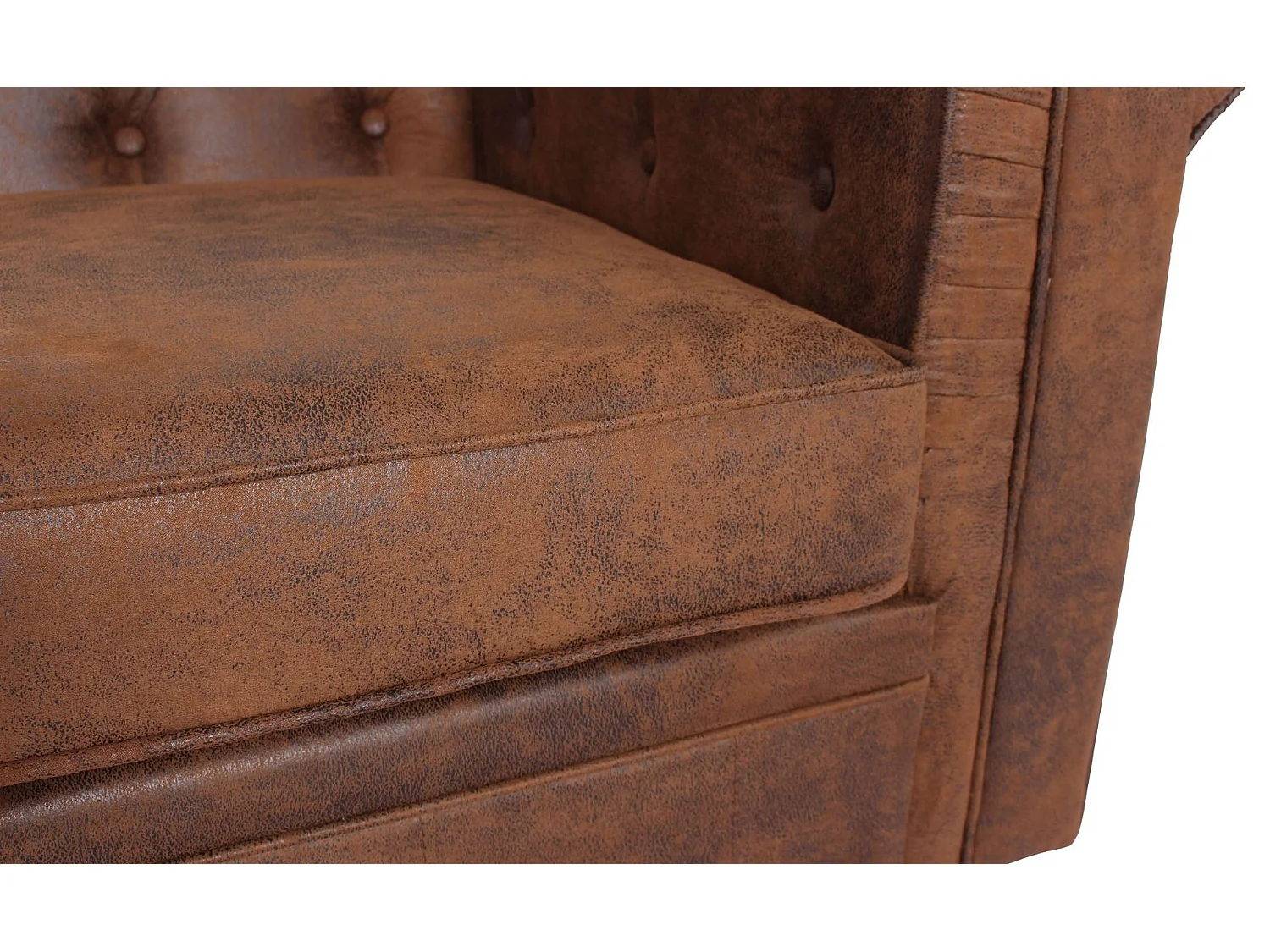 Canapé 3 Places "Chesterfield" 207cm Marron Vintage