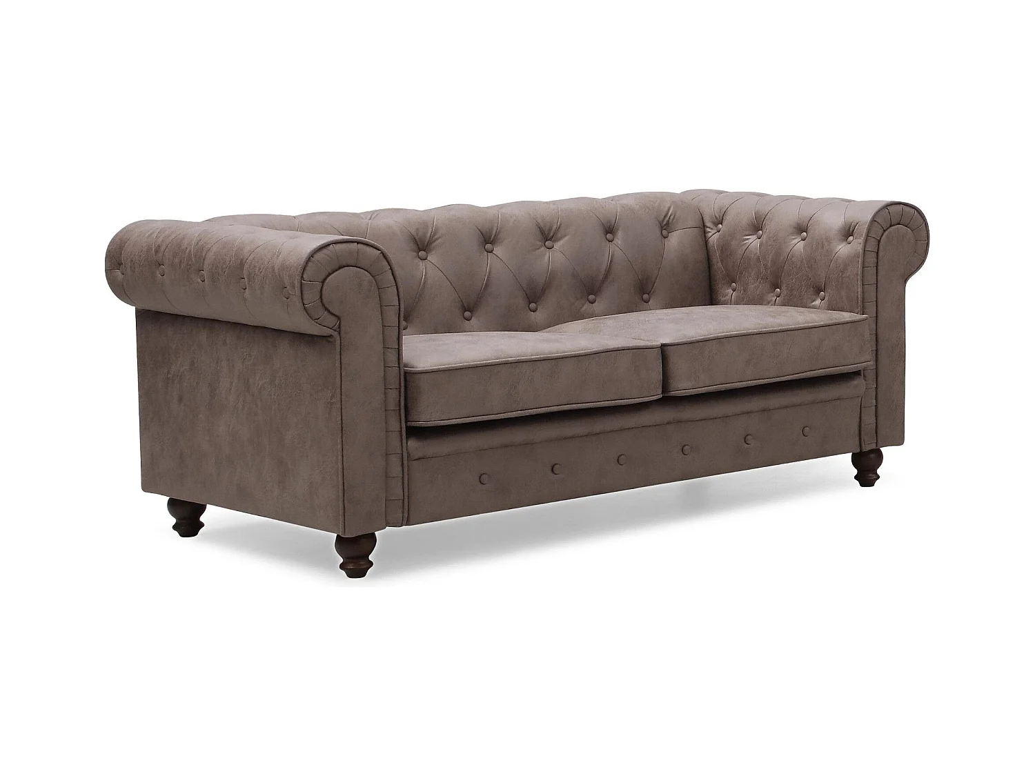 Canapé 2 Places "Chesterfield" 157cm Marron Vintage