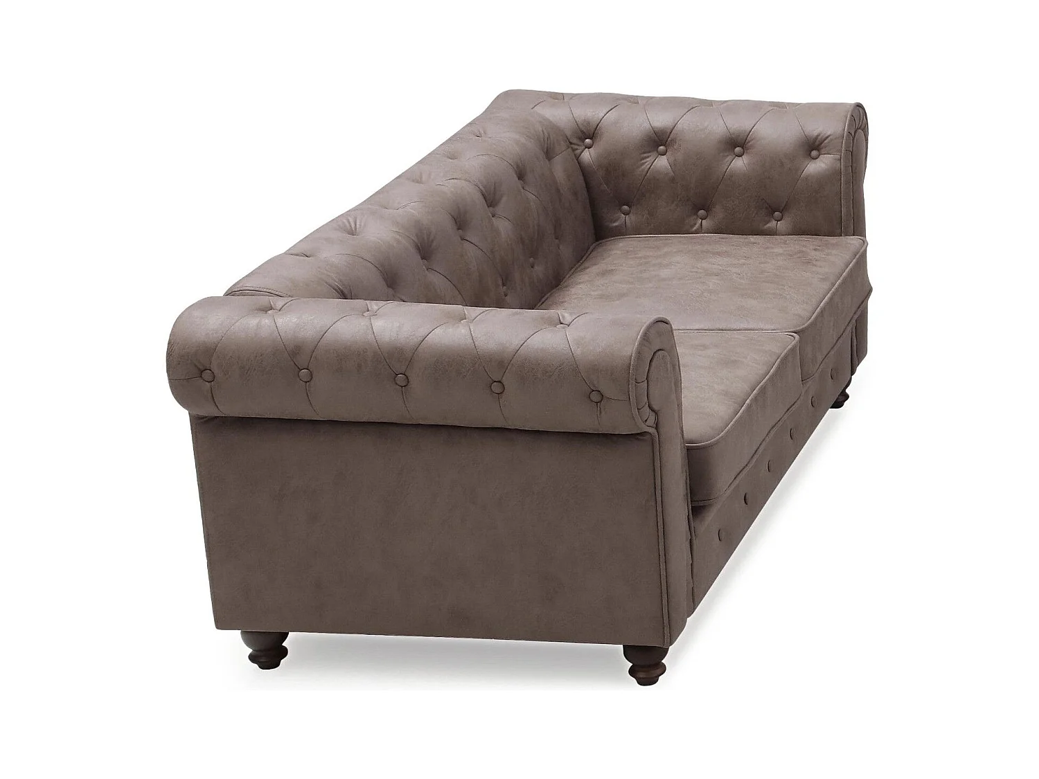 Canapé 2 Places "Chesterfield" 157cm Marron Vintage