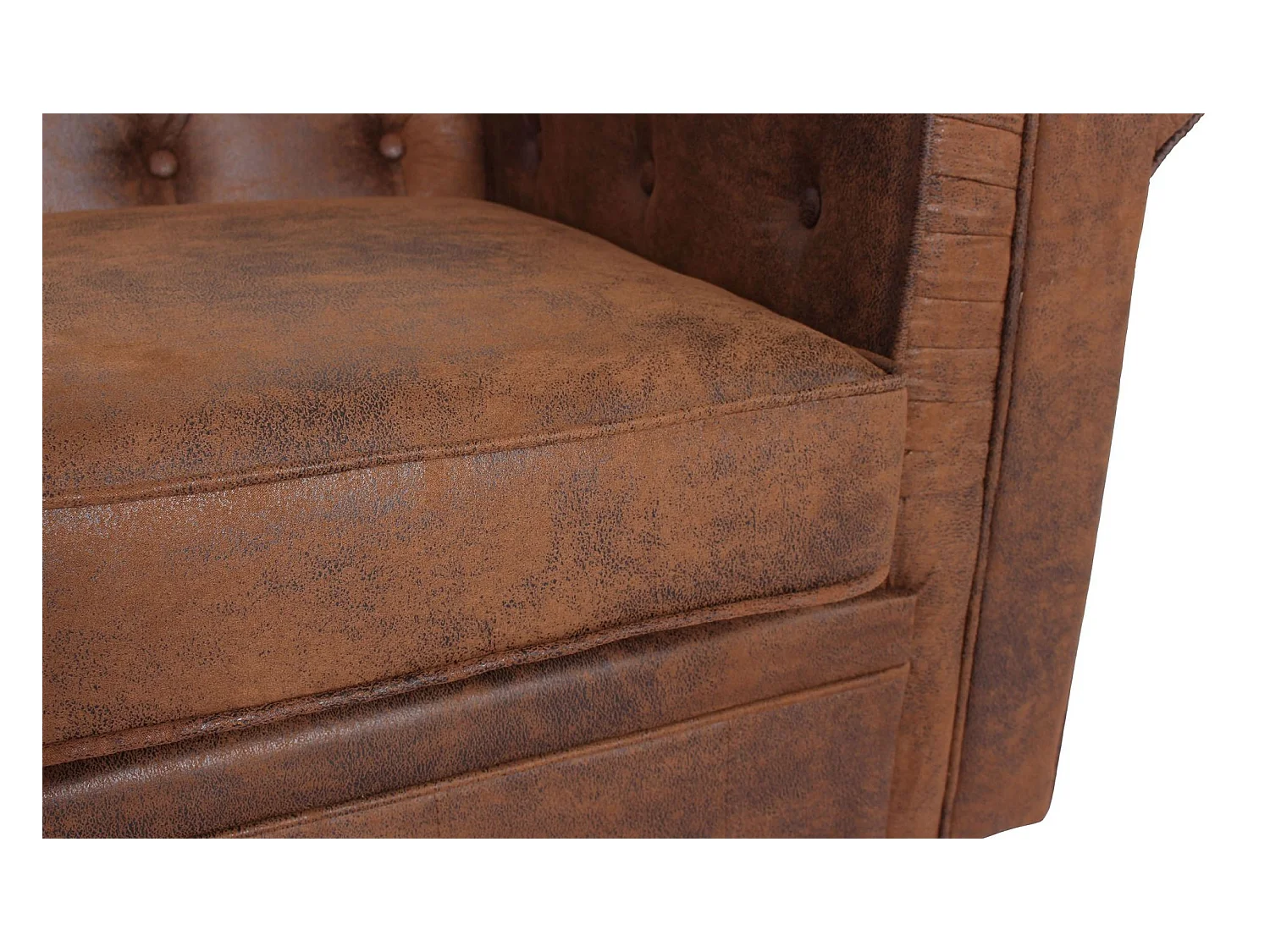 Canapé 2 Places "Chesterfield" 157cm Marron Vintage