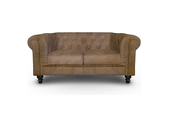 Canapé 2 Places "Chesterfield" 157cm Marron Vintage
