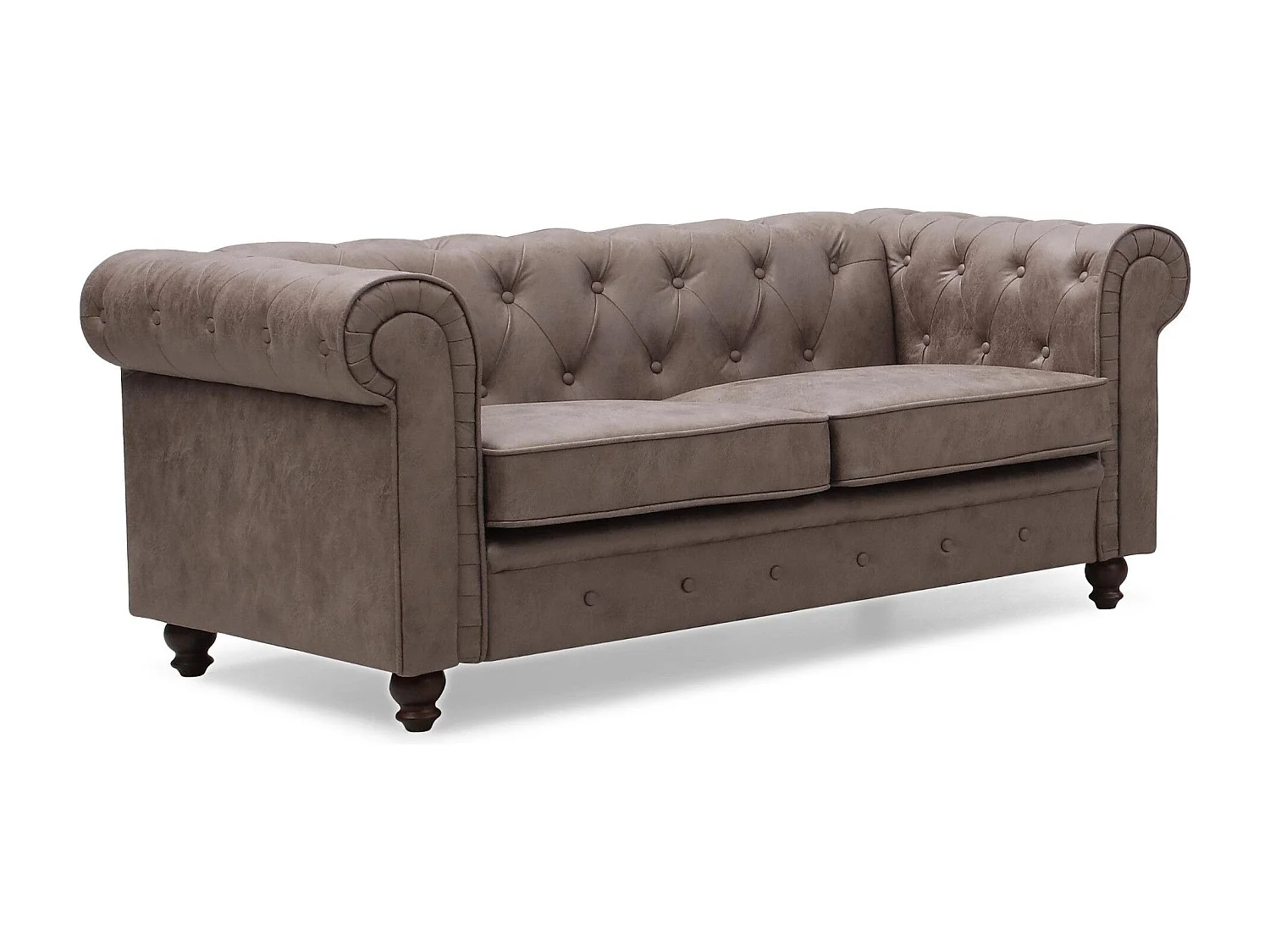 Canapé 2 Places "Chesterfield" 157cm Marron Vintage