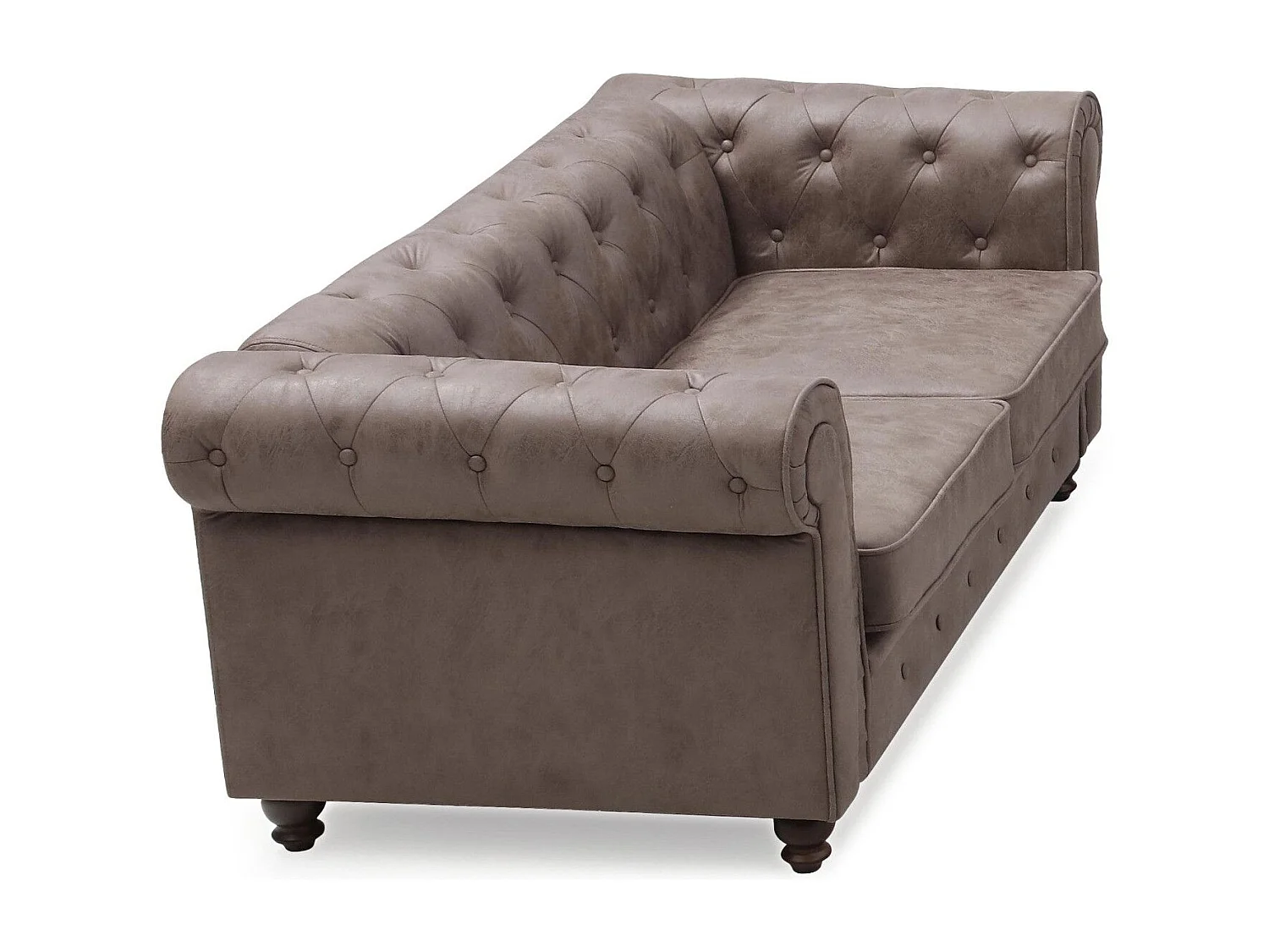 Canapé 2 Places "Chesterfield" 157cm Marron Vintage
