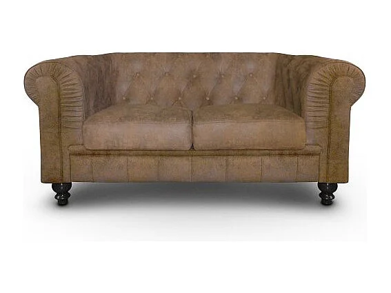 Canapé 2 Places "Chesterfield" 157cm Marron Vintage