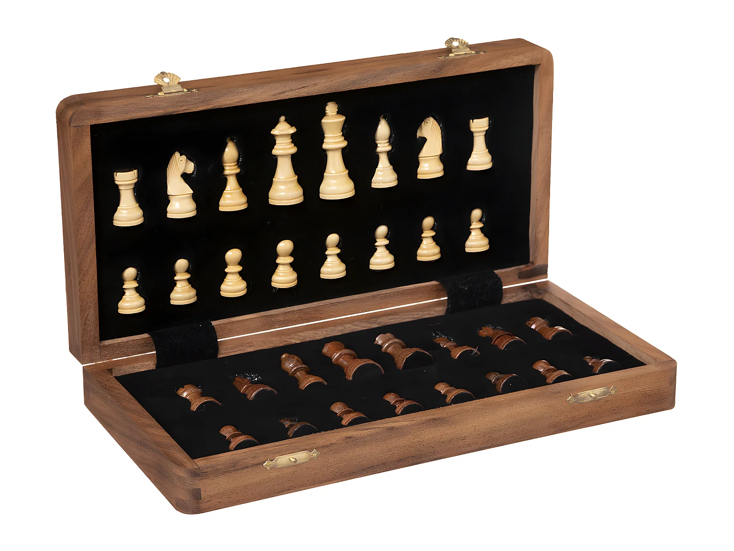 Jeu d'Échec Déco "Bois d'Acacia" 33cm Marron