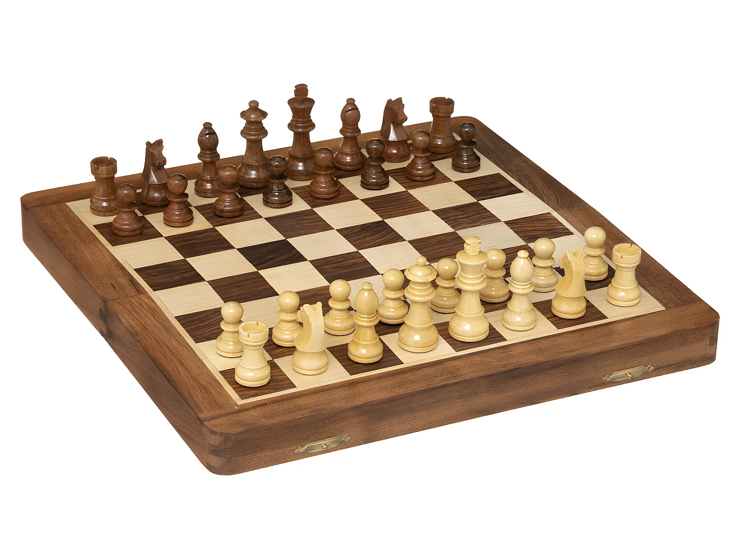 Jeu d'Échec Déco "Bois d'Acacia" 33cm Marron