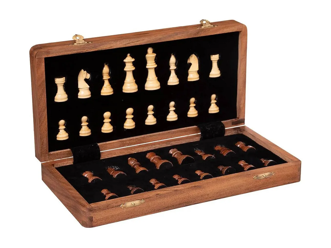 Jeu d'Échec Déco "Bois d'Acacia" 33cm Marron