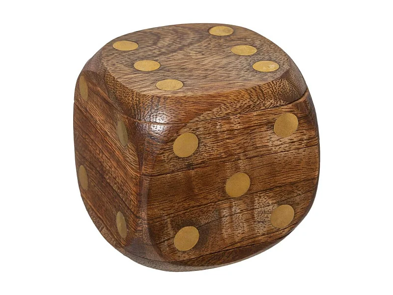 Statuette Design "Dés" 6cm Marron