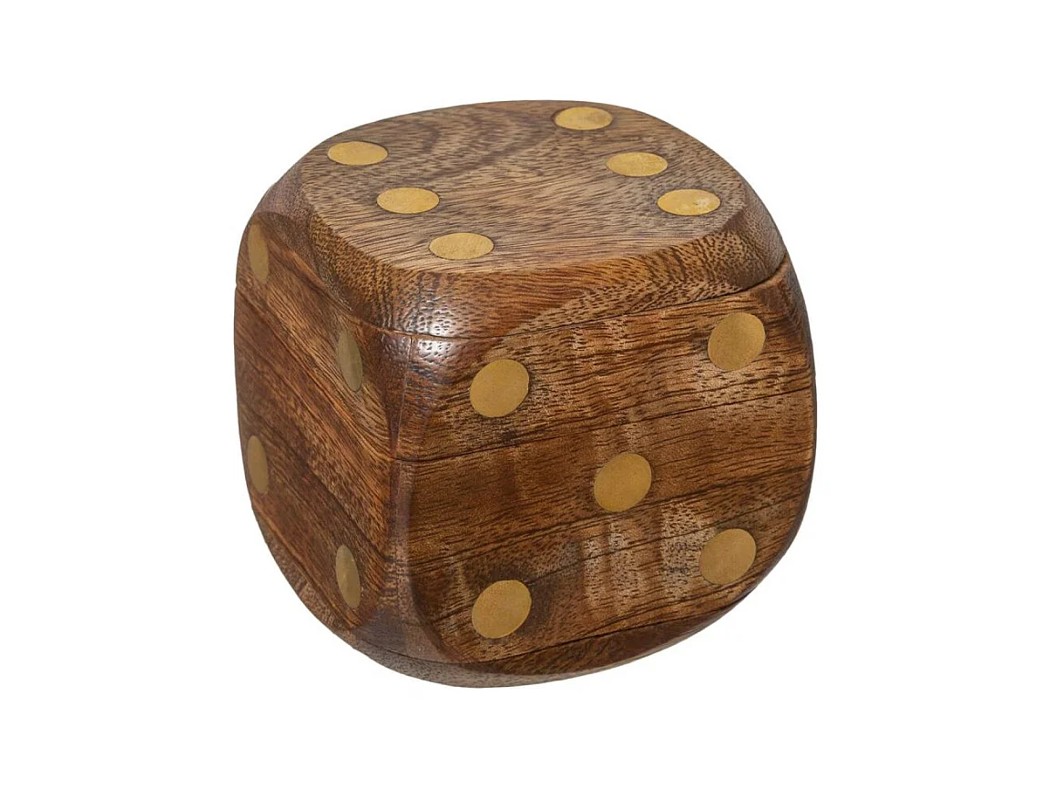 Statuette Design "Dés" 6cm Marron