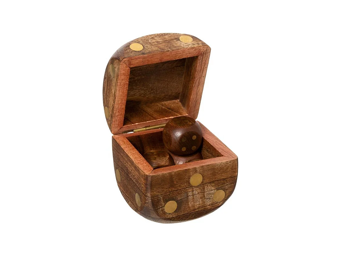 Statuette Design "Dés" 6cm Marron