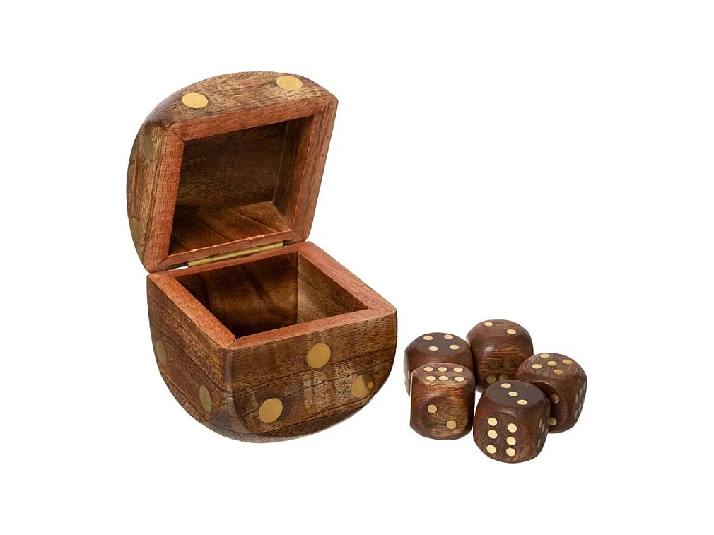 Statuette Design "Dés" 6cm Marron