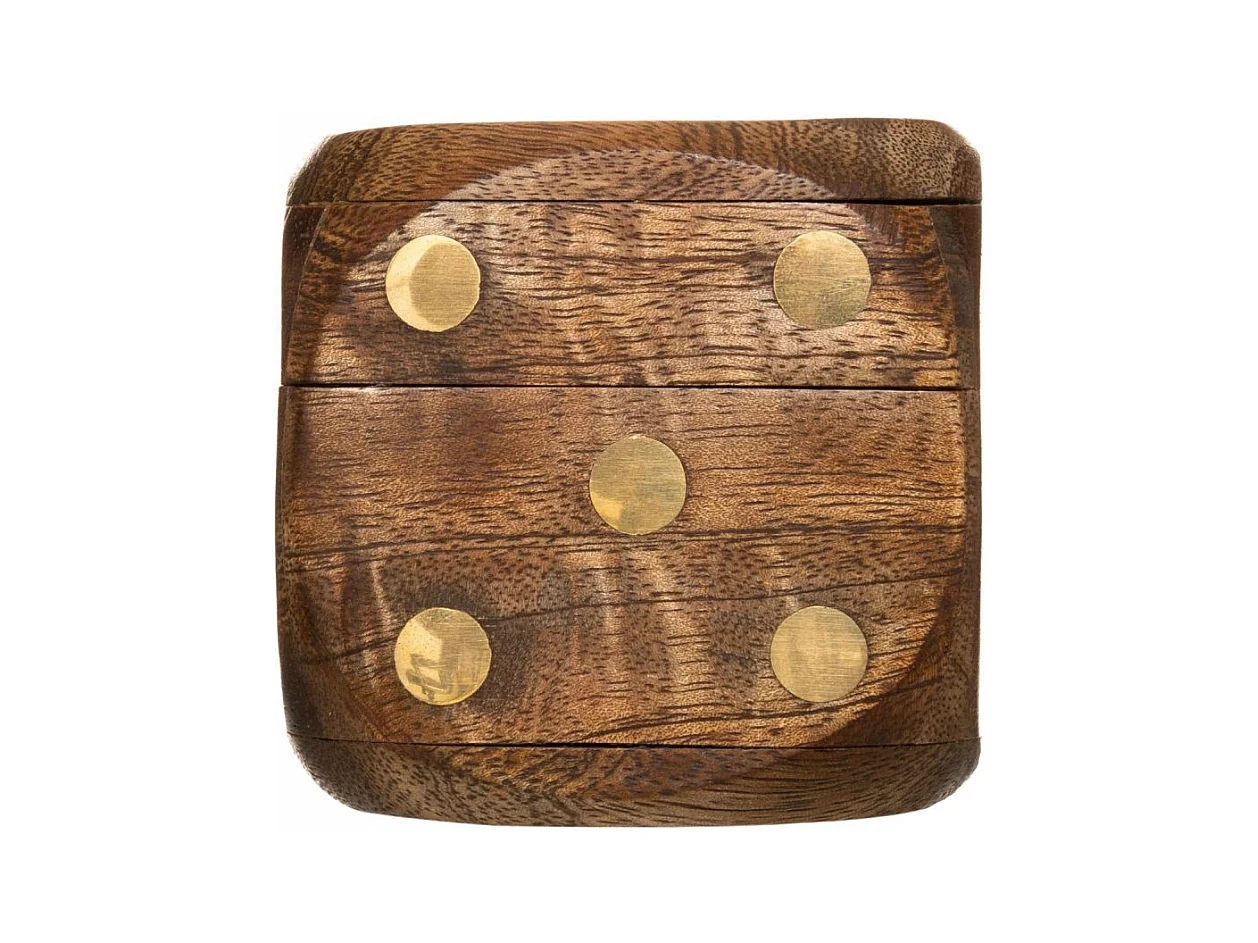 Statuette Design "Dés" 6cm Marron