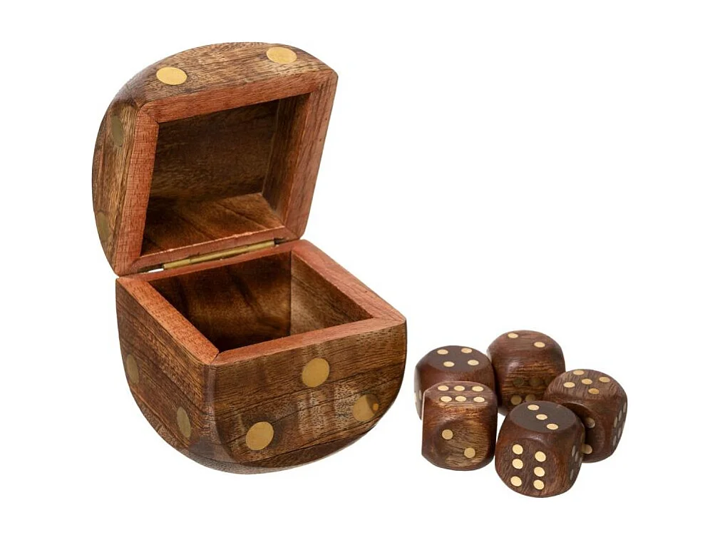 Statuette Design "Dés" 6cm Marron