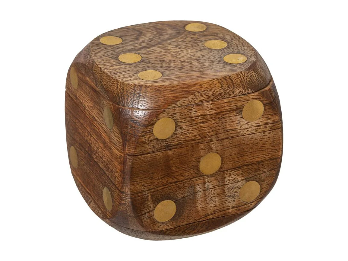 Statuette Design "Dés" 6cm Marron