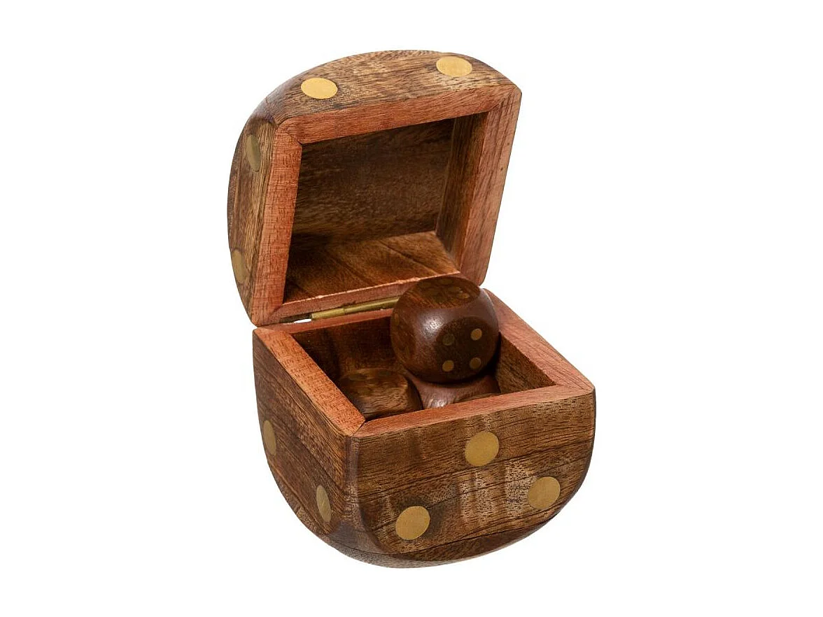 Statuette Design "Dés" 6cm Marron