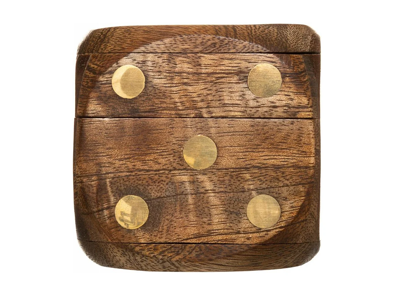 Statuette Design "Dés" 6cm Marron