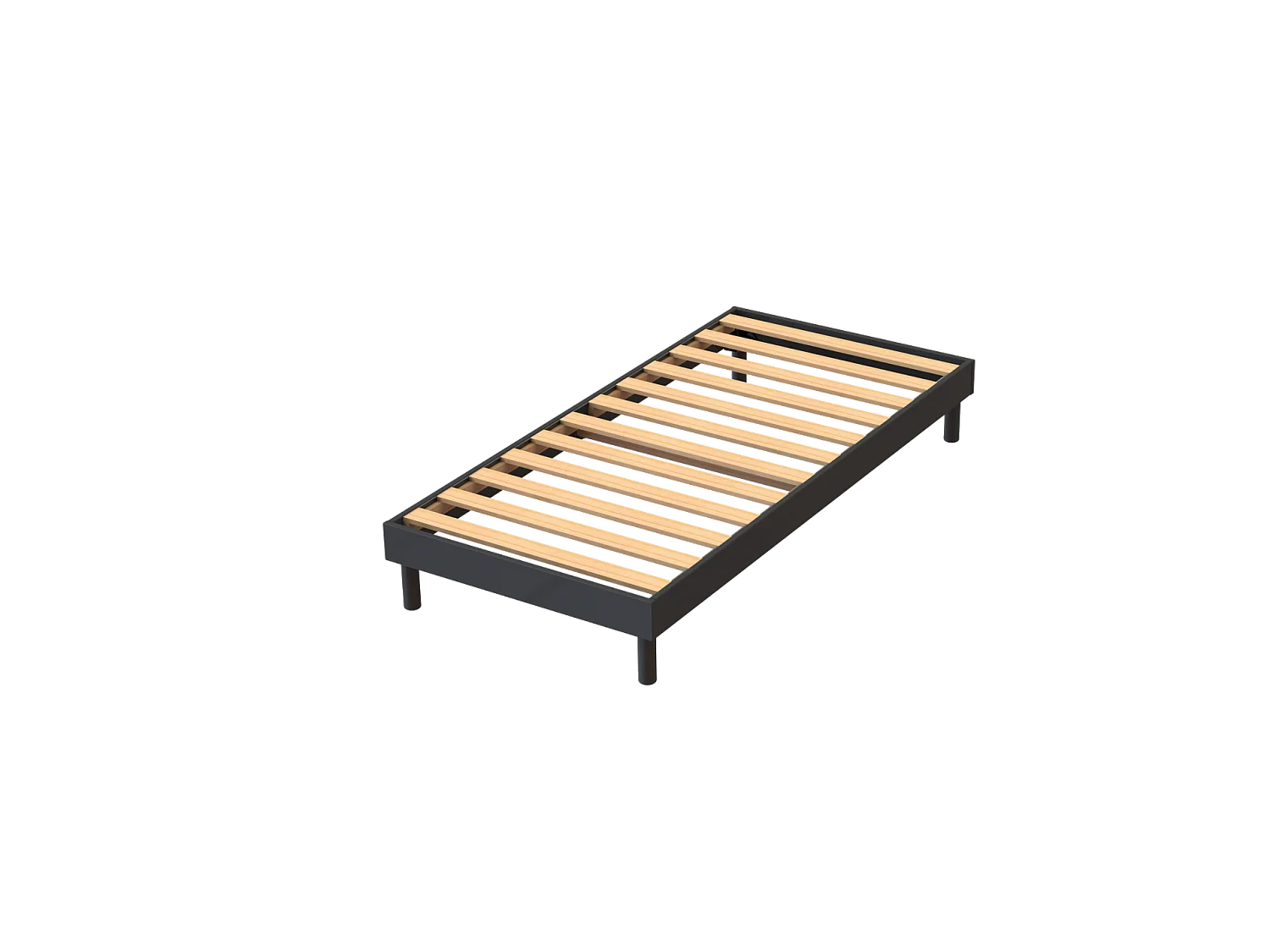 Ensemble Matelas mousse ECO - 90x190 et 1 Oreiller flocons mémoire 50x70 - Sommier kit Gris
