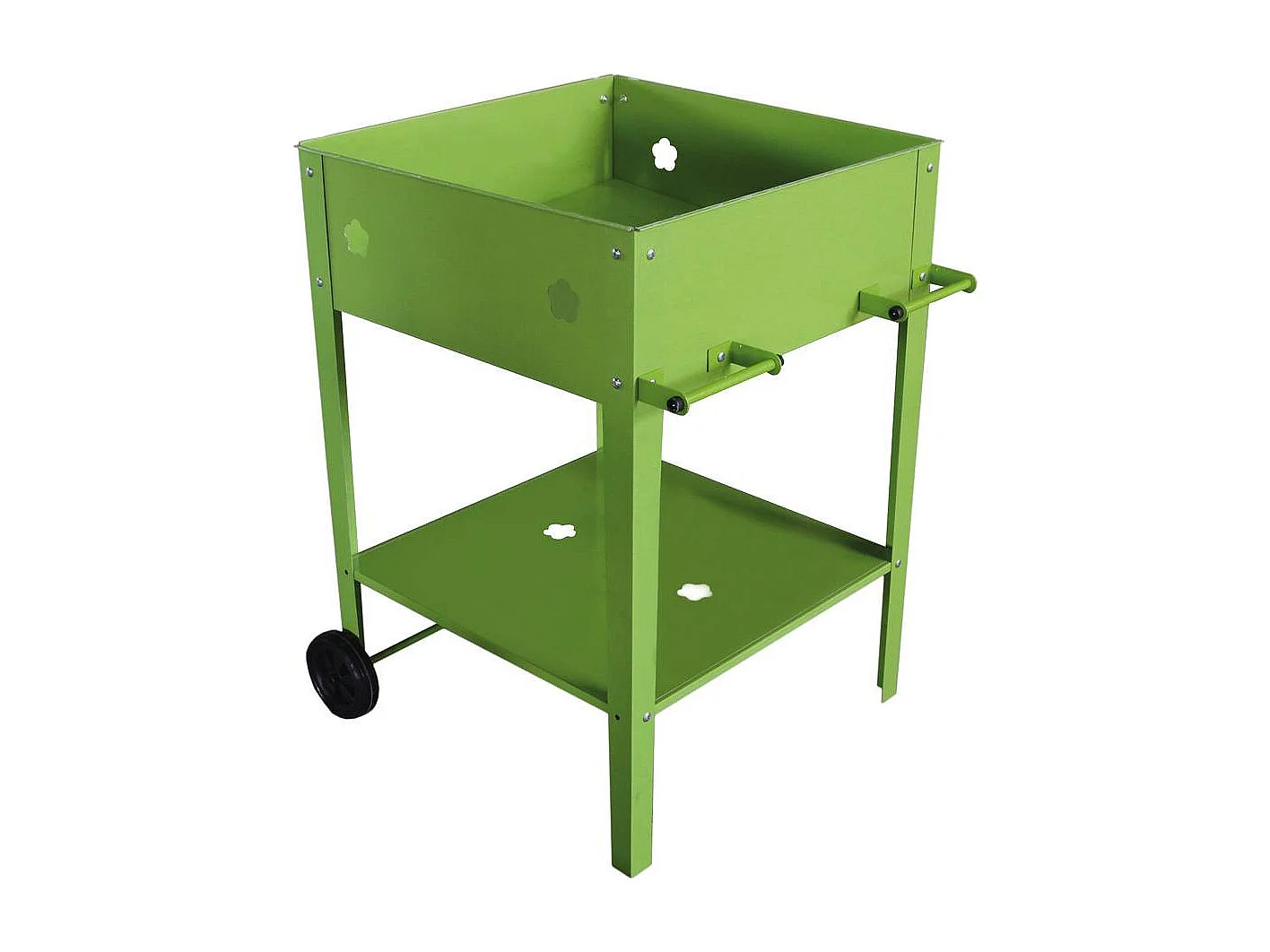 Carrello portavasi in metallo "Laurier" - 55 x 55 x 80 cm - Verde