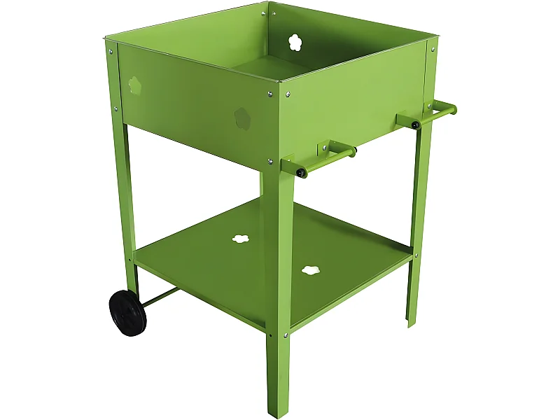 Table de rempotage métal "Laurier" - 55 x 55 x 80 cm - Vert